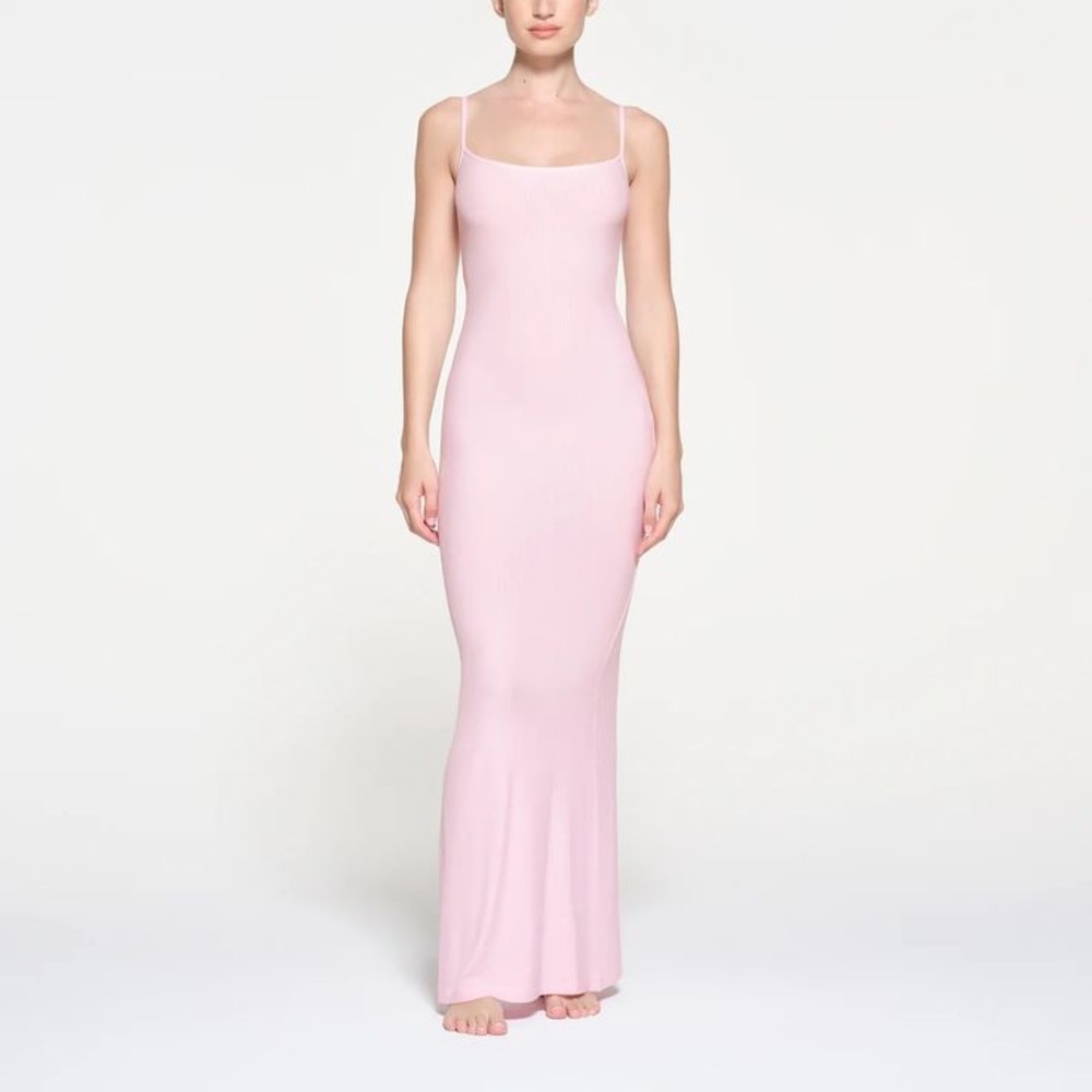 Skims Soft Lounge Long Slip Dress Cherry Blossom size small